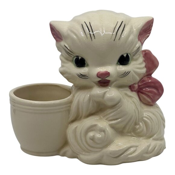 HULL Pink Kitten Art Pottery Glazed Planter, Made In U.S.A., Ca. 1940's #61 - Picture 1 of 10